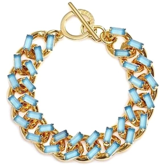 Carolee Bracelet Light Blue & Gold Toggle Clasp NWT Perfect Condition Orig $85 - Picture 2 of 7